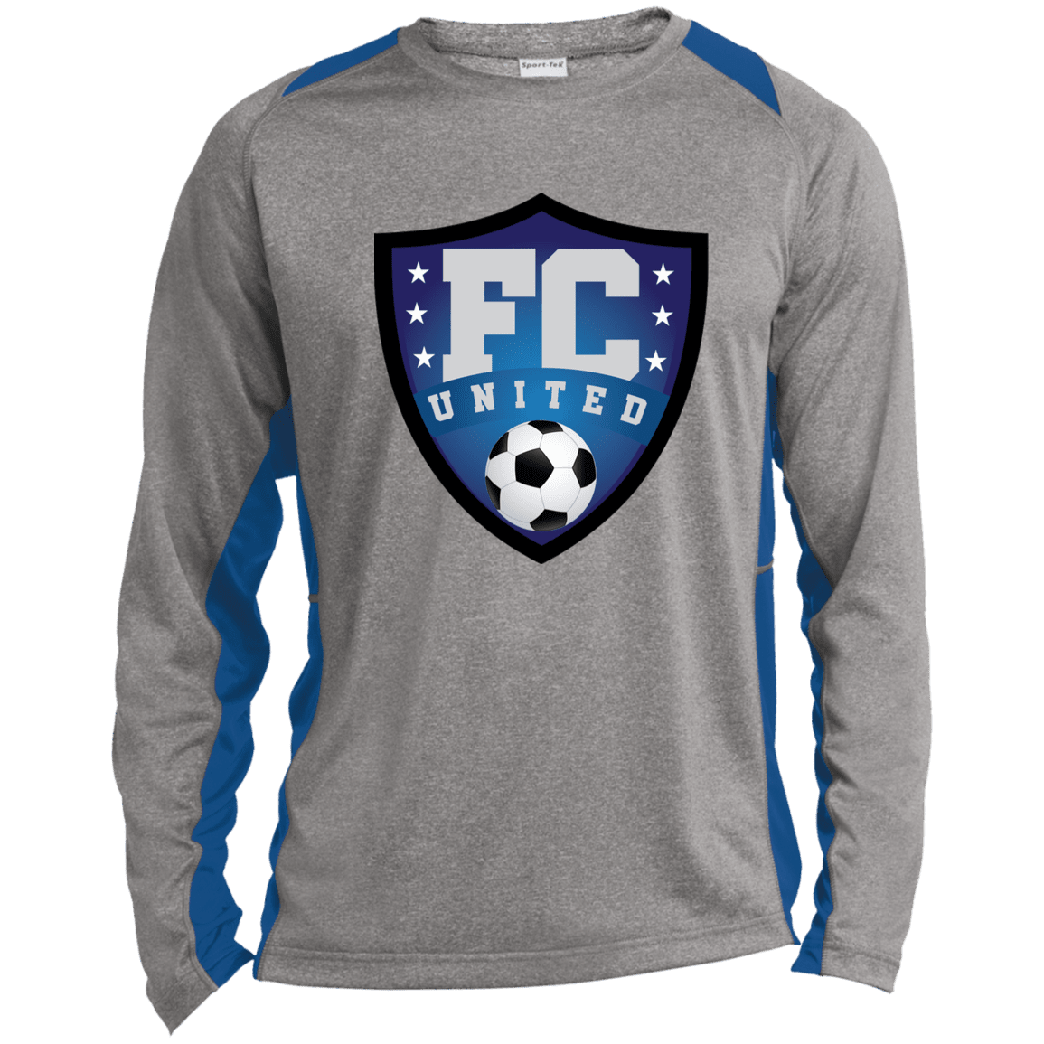 FC United Long Sleeve Heather Colorblock Performance Tee - 931 Graphics